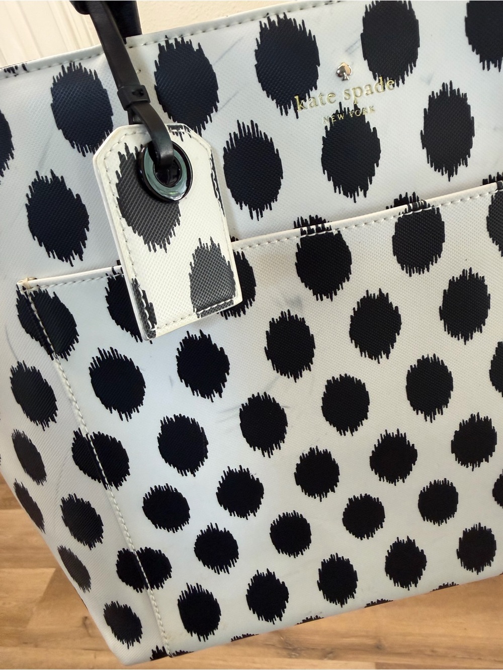 kate spade Black and White Polka Dot Tote - Picture 9 of 12